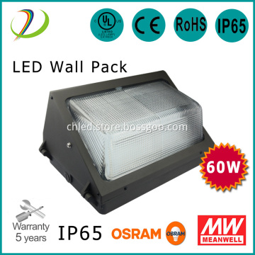 60W IP65 Grade Waterproof Wall Pack Lights